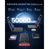 Pdbest batterie externe 50000mah charge rapide,power bank grande capacité avec 3 sorties & 2 entrées 22,5w,usb-c chargeur portab