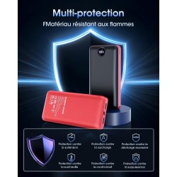 Pdbest batterie externe 50000mah charge rapide,power bank grande capacité avec 3 sorties & 2 entrées 22,5w,usb-c chargeur portab