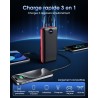 Pdbest batterie externe 50000mah charge rapide,power bank grande capacité avec 3 sorties & 2 entrées 22,5w,usb-c chargeur portab