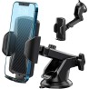 Hoppac Support Telephone Voiture, Porte Téléphone Voiture Tableau de Bord et Voiture Pare-Brise, 360 Degrés Rotation, Un Bouton 