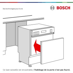 Bosch SPI2HKS42E, Série 2, Lave-vaisselle encastrable, 45 cm, 10 couverts, Home Connect, Bandeau metallic