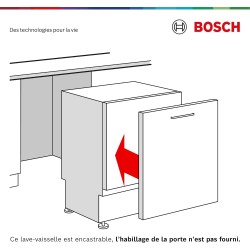 Bosch SPI2HKS42E, Série 2, Lave-vaisselle encastrable, 45 cm, 10 couverts, Home Connect, Bandeau metallic