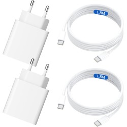 25W Chargeur USB C Secteur Charge Rapide pour Samsung Galaxy S25/S24/S23/S22/S21 Ultra/S20/S20+/Note 20/10/9/8/A73/A53/A52/S10/S