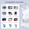 25W Chargeur USB C Secteur Charge Rapide pour Samsung Galaxy S25/S24/S23/S22/S21 Ultra/S20/S20+/Note 20/10/9/8/A73/A53/A52/S10/S