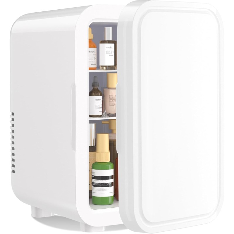 YASHE Mini réfrigérateur, 6 litres/8 canettes 220-240 V AC/DC Réfrigérateur thermoélectrique portable pour chambre à coucher, so