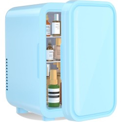 YASHE Mini réfrigérateur, 6 litres/8 canettes 220-240 V AC/DC, réfrigérateur thermoélectrique portable pour chambre à coucher, s