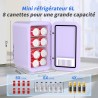 YASHE Mini réfrigérateur, 6 litres/8 canettes 220-240 V AC/DC, réfrigérateur thermoélectrique portable pour chambre à coucher, s