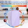 YASHE Mini réfrigérateur, 6 litres/8 canettes 220-240 V AC/DC, réfrigérateur thermoélectrique portable pour chambre à coucher, s
