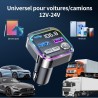 Gizmovine transmetteur fm bleutooth voiture, émetteur radio avec prise allume cigare, usb c qc pd 36w adaptateur, autoradio blut