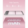 Batterie Externe 26800mAh Power Bank Chargeur Portable Li-Polymère Autorisé en Avion avec 4 Sorties et 3 Entrées Compatible avec