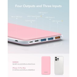 Batterie Externe 26800mAh Power Bank Chargeur Portable Li-Polymère Autorisé en Avion avec 4 Sorties et 3 Entrées Compatible avec