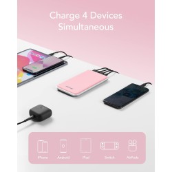 Batterie Externe 26800mAh Power Bank Chargeur Portable Li-Polymère Autorisé en Avion avec 4 Sorties et 3 Entrées Compatible avec
