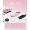 Batterie Externe 26800mAh Power Bank Chargeur Portable Li-Polymère Autorisé en Avion avec 4 Sorties et 3 Entrées Compatible avec