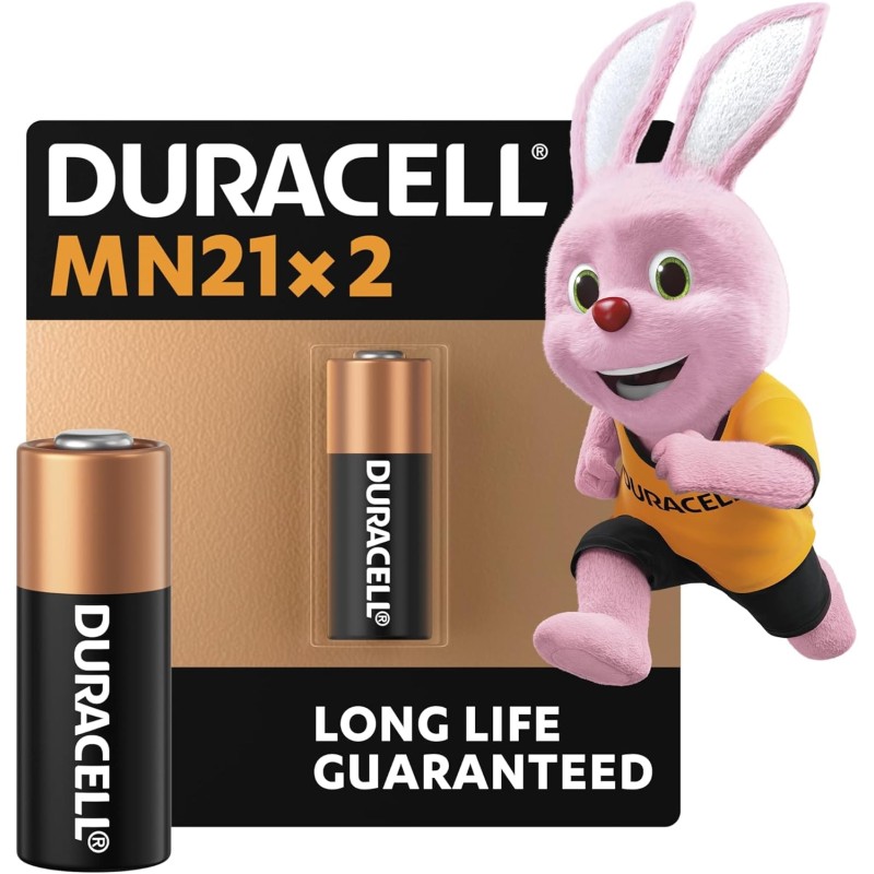 DURACELL MN21 Piles alcalines spéciales 12V (A23/ 23A/ V23GA/ LRV08 / 8LR932) (Lot de 2) – Longue durée – Pour télécommandes, sy