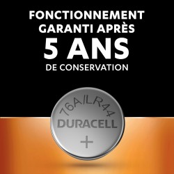 DURACELL LR44 Piles alcalines spéciales 1,5V (A76) (Lot de 4) – JUSQU'A +50% DE Puissance – pour thermomètres, calculatrices, Mo