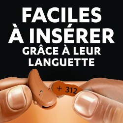 Duracell Piles pour appareils auditifs taille 312 (lot de 60) +50 % de longévité, installation facile, emballage 100 % recyclabl