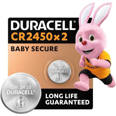 DURACELL 2450 Piles Boutons Lithium 3V (lot de 2) - Longue durée - Clés électroniques, dispositifs domestiques, balances et capt