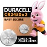 DURACELL 2450 Piles Boutons Lithium 3V (lot de 2) - Longue durée - Clés électroniques, dispositifs domestiques, balances et capt