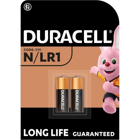 Duracell N Pile alcaline 1,5V, lot de 2 (E90 / LR1), pour lampes de poche, calculatrices et phares de vélo