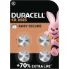 DURACELL 2025 Piles Boutons au lithium 3V (lot de 4) jusqu’à +70 % de longévité - Technologie Sécurité Enfant - Pour clés électr