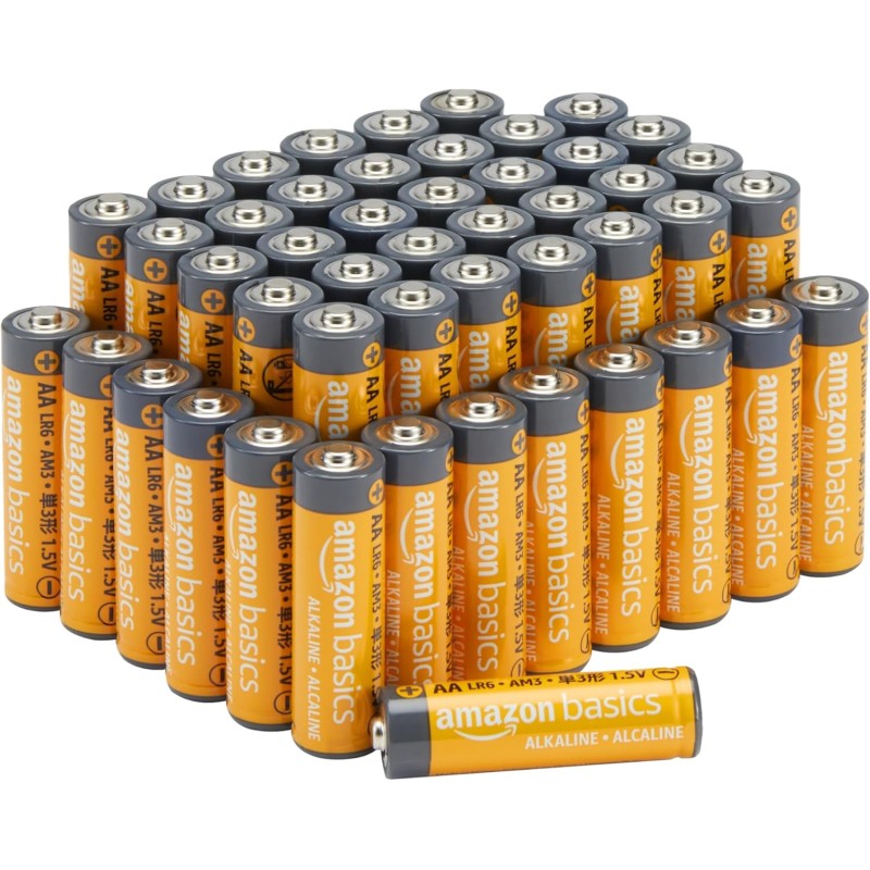 Amazon Basics Lot de 48 piles alcalines AA haute performance, 1,5 V, durée de conservation de 10 ans