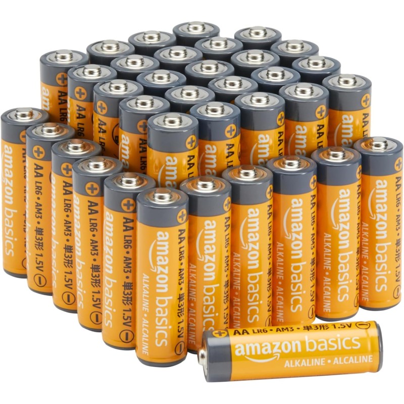 Amazon Basics Lot de 36 piles alcalines AA haute performance, 1,5 V, durée de conservation de 10 ans