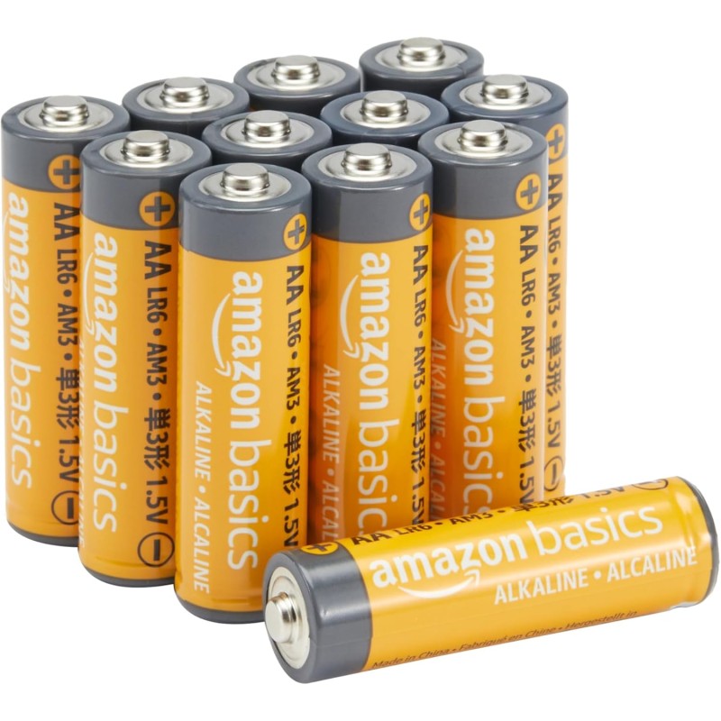 Amazon Basics Lot de 12 piles alcalines AA haute performance, 1,5 V, durée de conservation de 10 ans