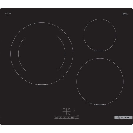 Bosch PUJ611BB5E, Série 4, Plaque induction, 3 feux, 60 cm, Noir, Sans cadre