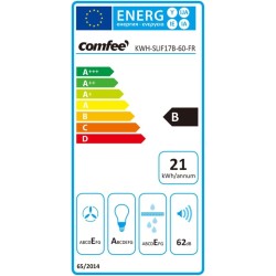 COMFEE'SLIF17B-60 LED,Hotte aspirante 60 cm, sous comptoir, 2 modes d'aspiration - 3 niveaux de vitesse - Noir