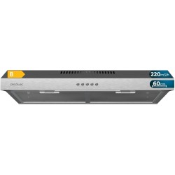 Cecotec Hotte Aspirante 60cm Wide Bolero Flux CM 602200 Inox B. Suction Power 220m3/h, 70W Motor, Low Consumption, Mechanical Co