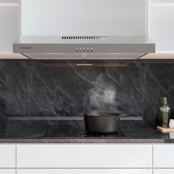Cecotec Hotte Aspirante 60cm Wide Bolero Flux CM 602200 Inox B. Suction Power 220m3/h, 70W Motor, Low Consumption, Mechanical Co