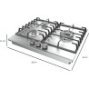 Cecotec Plaque à Bolero Squad G 3200F Inox. Plaque à gaz avec 3 feux, finition inox, grilles en fonte, puissance de 6250W, allum