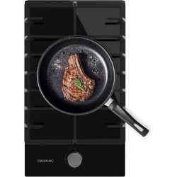 Cecotec plaque de gaz butane et naturel 1 feu bolero squad g 1200f glass noir. 3500 w, verre noir, grilles complètes en fonte, w