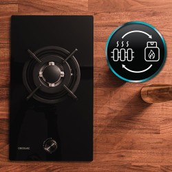 Cecotec plaque de gaz butane et naturel 1 feu bolero squad g 1200s glass noir. 3500 w, verre noir, grilles individuelles en font