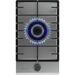 Cecotec Plaque de Gaz Butane et Naturel 1 Feu Bolero Squad G 1200F Inox. 3500 W, Acier Inox, Grilles Complètes en Fonte, Brûleur