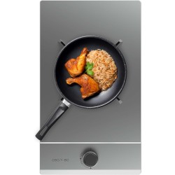 Cecotec Plaque de Gaz Butane et Naturel 1 Feu Bolero Squad G 1200S Inox. 3500 W, Acier Inox, Grilles Individuelles en Fonte, Brû