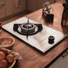 Cecotec Plaque de Gaz Butane et Naturel 1 Feu Bolero Squad G 1200S Inox. 3500 W, Acier Inox, Grilles Individuelles en Fonte, Brû
