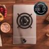 Cecotec Plaque de Gaz Butane et Naturel 1 Feu Bolero Squad G 1200S Inox. 3500 W, Acier Inox, Grilles Individuelles en Fonte, Brû