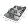 Cecotec Plaque de Gaz Butane et Naturel 2 Feux Bolero Squad G 2200F Inox. 5250 W, Acier Inox, Grilles Complètes en Fonte, Brûleu