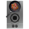 Cecotec Plaque de Gaz Butane et Naturel 2 Feux Bolero Squad G 2200S Inox. 5250 W, Acier Inox, Grilles Individuelles en Fonte, Br