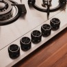 Cecotec Plaque de Gaz Butane et Naturel 5 Feux Bolero Squad G 5200S Inox. 11000 W, Acier Inoxydable, Grilles Individuelles en Fo