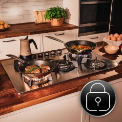 Cecotec Plaque de Gaz Butane et Naturel 5 Feux Bolero Squad G 5200S Inox. 11000 W, Acier Inoxydable, Grilles Individuelles en Fo