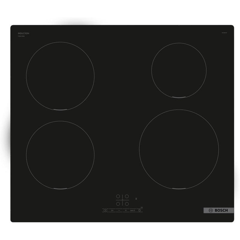 Bosch PUE611BB5E, Série 4, plaque à Induction, 4 foyers, 60 cm, Puissance 4600 W, Noir