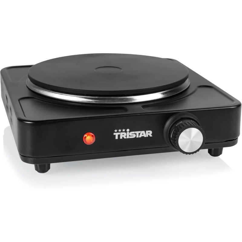 Tristar Plaque de cuisson électrique - Feu simple - Pour logement étudiant, camping, kitchenette - 18,5 cm de diamètre - Thermos