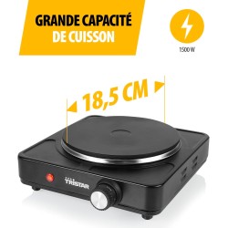 Tristar Plaque de cuisson électrique - Feu simple - Pour logement étudiant, camping, kitchenette - 18,5 cm de diamètre - Thermos