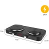 Tristar Plaque de cuisson électrique - Double feu - Pour logement étudiant, camping, kitchenette - 15,5 & 18,5 cm de diamètre - 