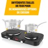 Tristar Plaque de cuisson électrique - Double feu - Pour logement étudiant, camping, kitchenette - 15,5 & 18,5 cm de diamètre - 