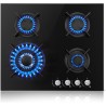 TopStrong Plaque de Cuisson Gaz 4 Feux, 60cm Plaque Gaz 4 Feux avec Sécurité Thermocouple, Cuisinière Encastrable, Naturel/Propa