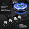 TopStrong Plaque de Cuisson Gaz 4 Feux, 60cm Plaque Gaz 4 Feux avec Sécurité Thermocouple, Cuisinière Encastrable, Naturel/Propa