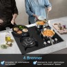 TopStrong Plaque de Cuisson Gaz 4 Feux, 60cm Plaque Gaz 4 Feux avec Sécurité Thermocouple, Cuisinière Encastrable, Naturel/Propa
